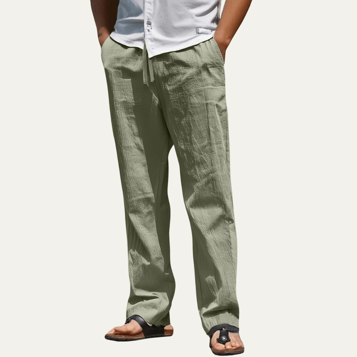 Men's Linen Trousers - Tapered Fit Shaped Leg Design - Hudson Harper - Men Pants