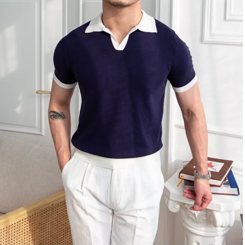 Men's Polo Shirt — Regular Fit Short Sleeve Button Placket - Hudson Harper - Men Shirt
