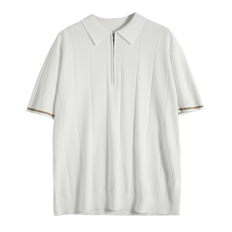 Men's Polo Shirt — Regular Fit Short Sleeve Quarter - Zip Closure - Hudson Harper - Men Shirt