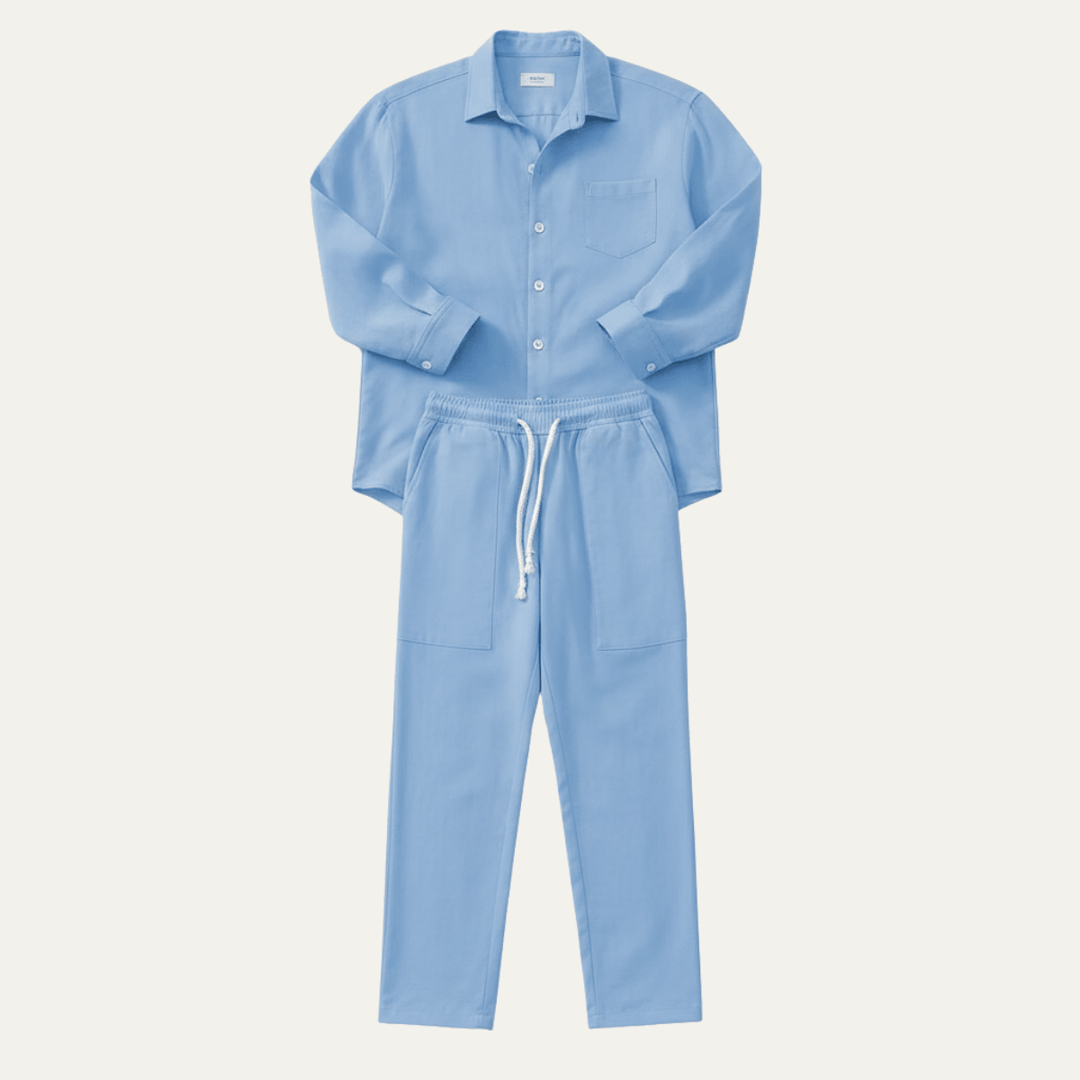 Men's Shirt & Pants Set — Long Sleeve Relaxed Fit Matching Design - Hudson Harper - Men Set