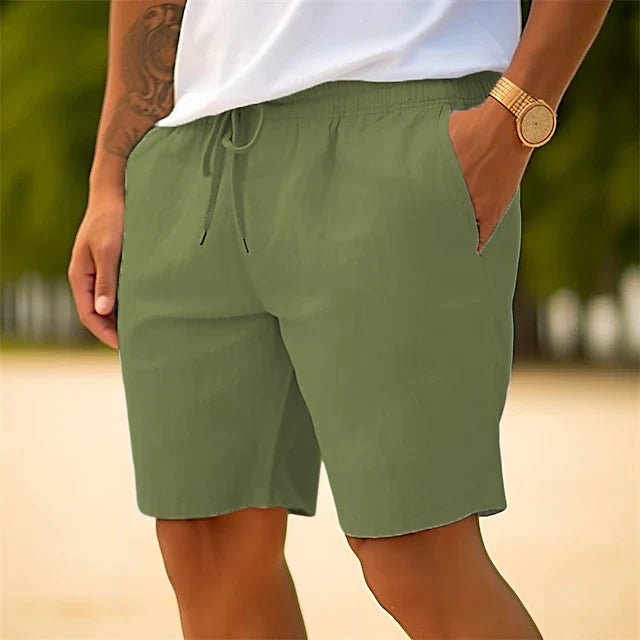 Men's Shorts — Drawstring Waist Side Pockets Relaxed Fit Design - Hudson Harper - Men Shorts
