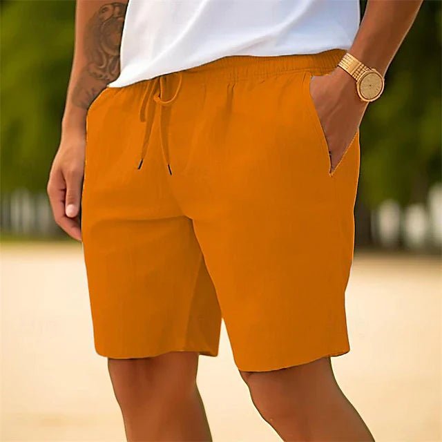 Men's Shorts — Drawstring Waist Side Pockets Relaxed Fit Design - Hudson Harper - Men Shorts