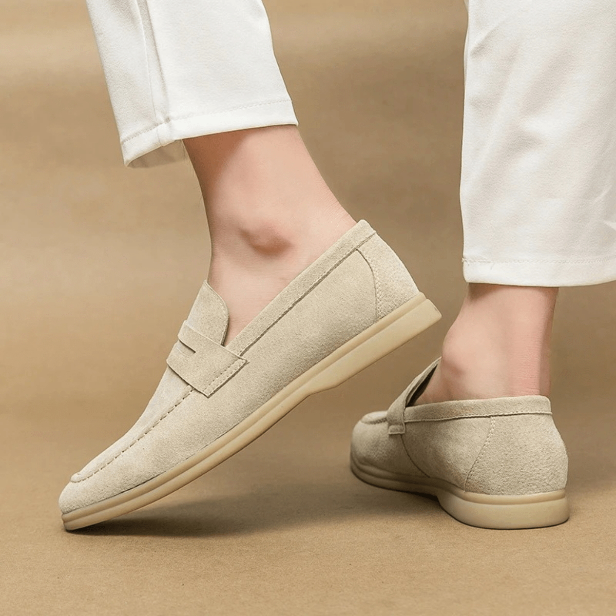Men's Slip - On Loafers — Low Sole & Stitched Detail - Hudson Harper - Men Shoes