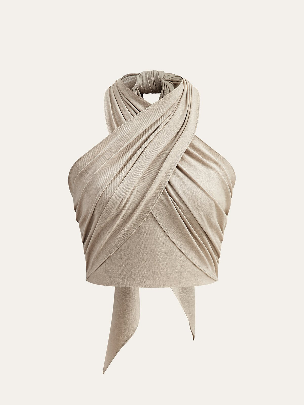 omen's Crop Top — Halter Neck Crisscross Front Design - Hudson Harper - Women Top