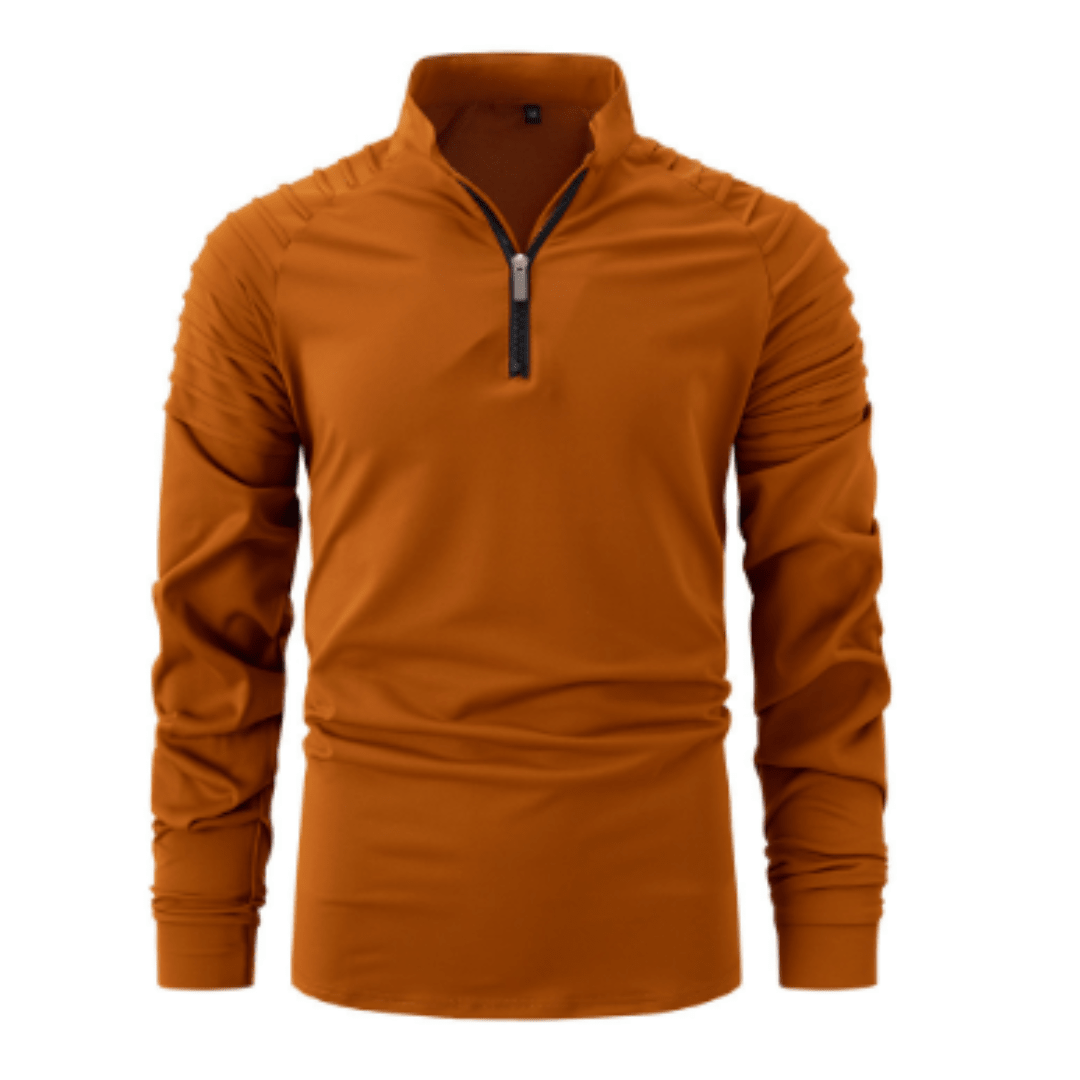 Quarter Zip Polo Shirt Men Stylish Casual Sweater - Hudson Harper - Men Sweaters