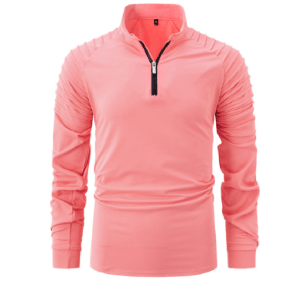 Quarter Zip Polo Shirt Men Stylish Casual Sweater - Hudson Harper - Men Sweaters