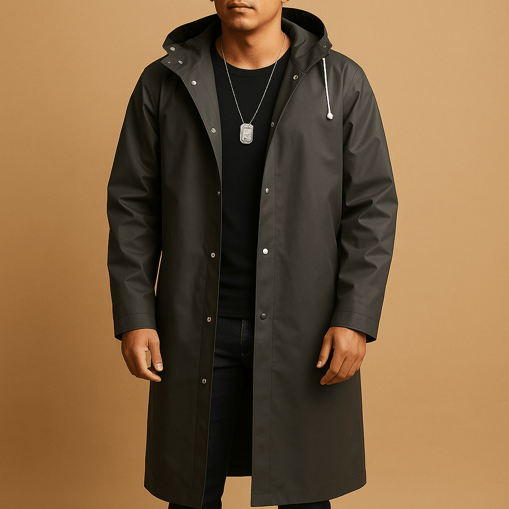 Raincoat Men Long Waterproof Outdoor Fit - Hudson Harper - Men Jackets