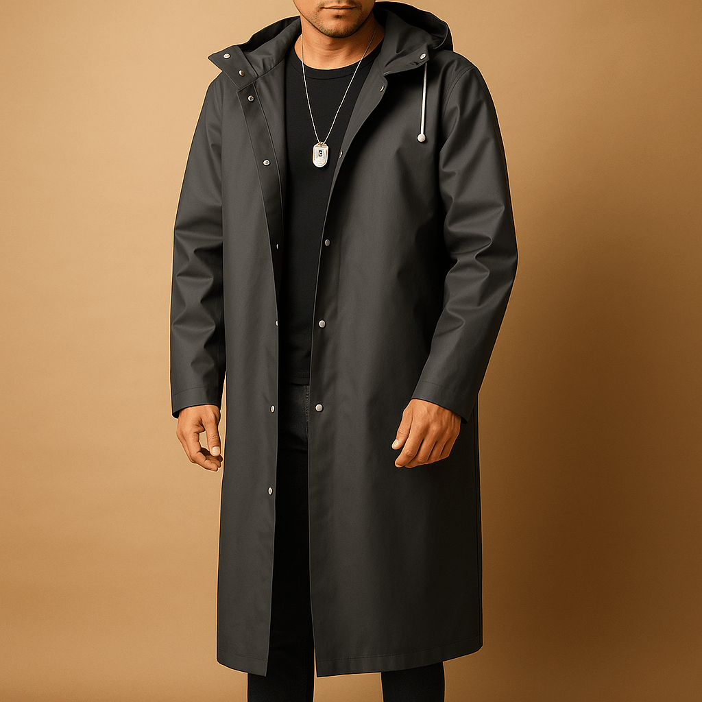 Raincoat Men Long Waterproof Outdoor Fit - Hudson Harper - Men Jackets
