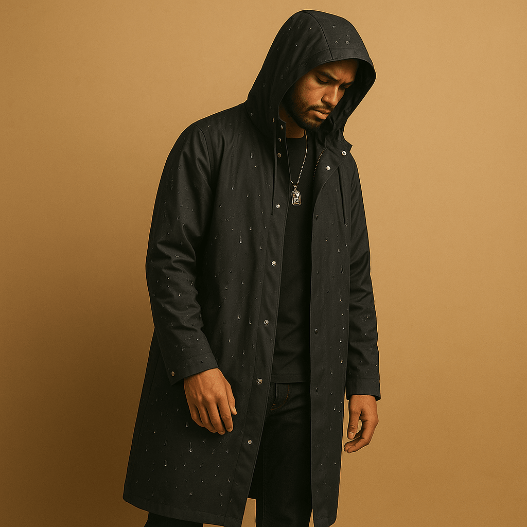 Raincoat Men Long Waterproof Outdoor Fit - Hudson Harper - Men Jackets