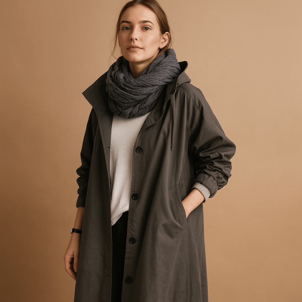 Raincoat Women Long Waterproof Design with Adjustable Waist - Hudson Harper - Women Coat