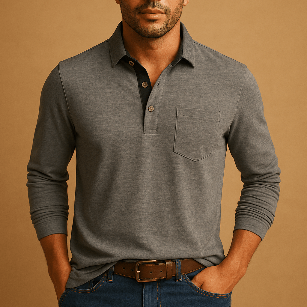Shirt Men Casual Design with Chest Pocket and Button Front Closure - Hudson Harper - Men Shirt