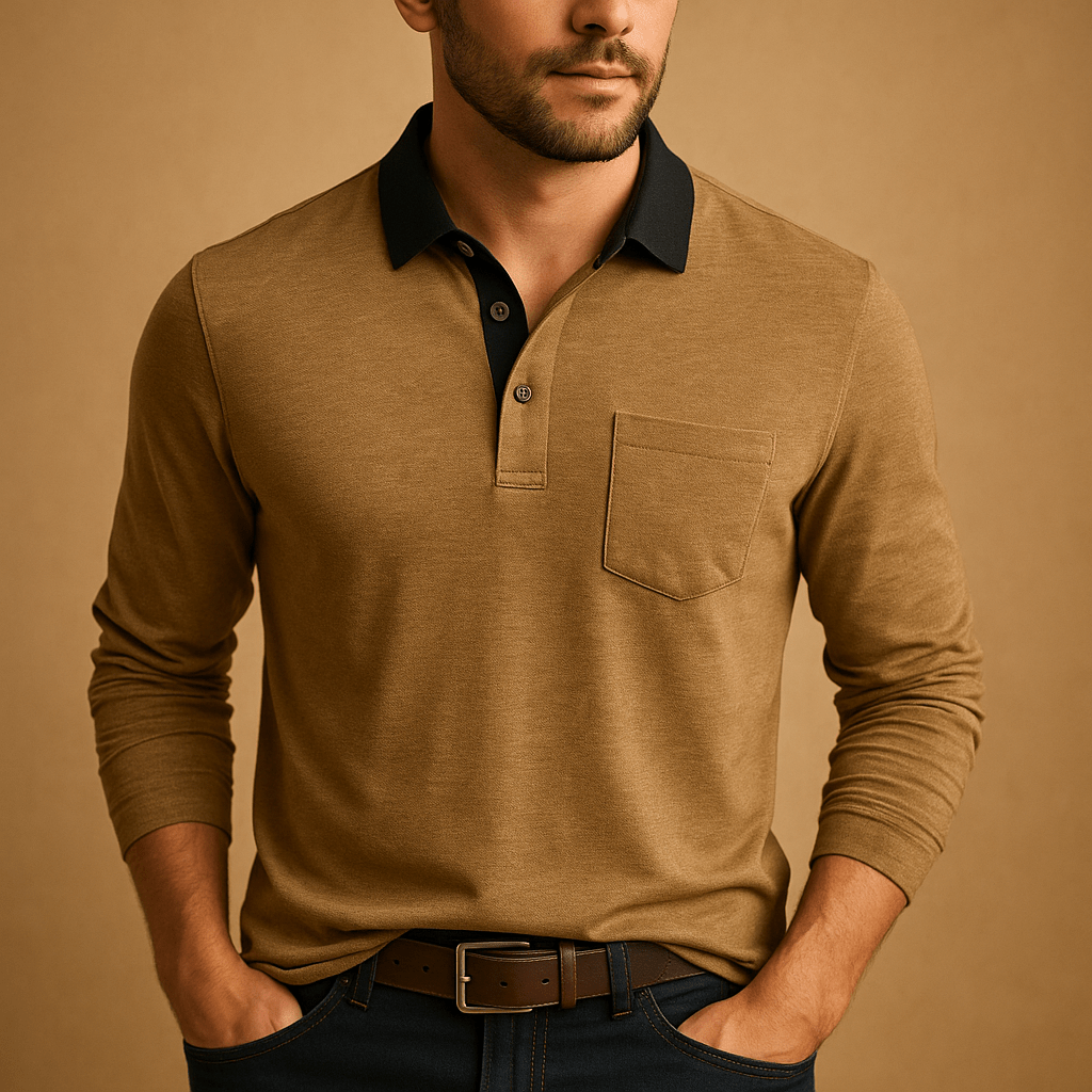 Shirt Men Casual Design with Chest Pocket and Button Front Closure - Hudson Harper - Men Shirt