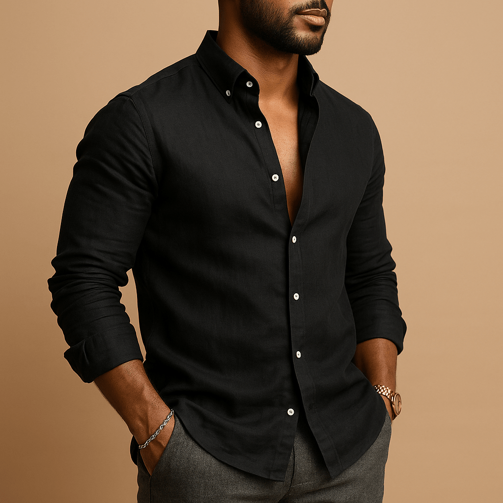 Shirt Men Comfortable Fit Clean Relaxed Silhouette - Hudson Harper - Men Shirt