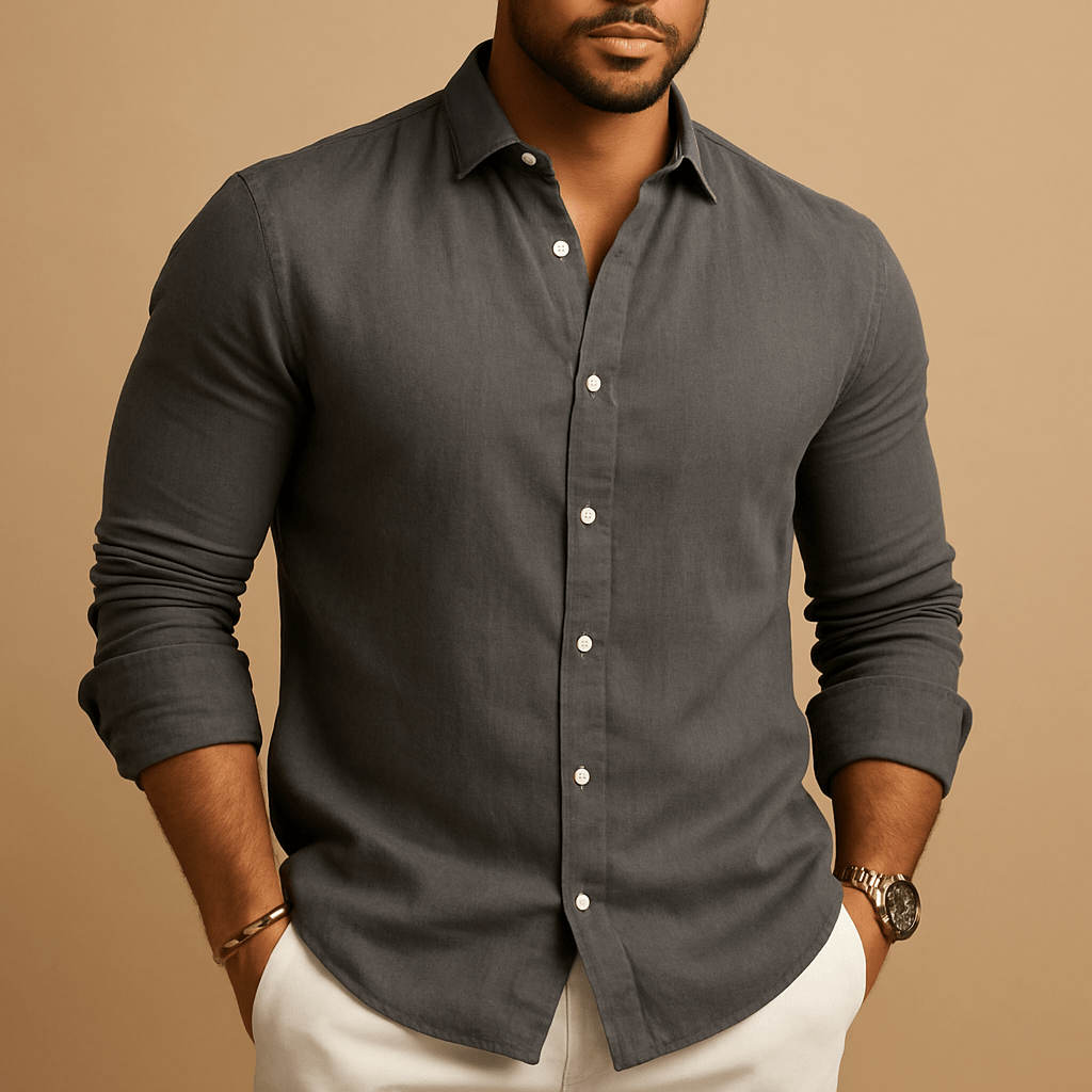Shirt Men Comfortable Fit Clean Relaxed Silhouette - Hudson Harper - Men Shirt