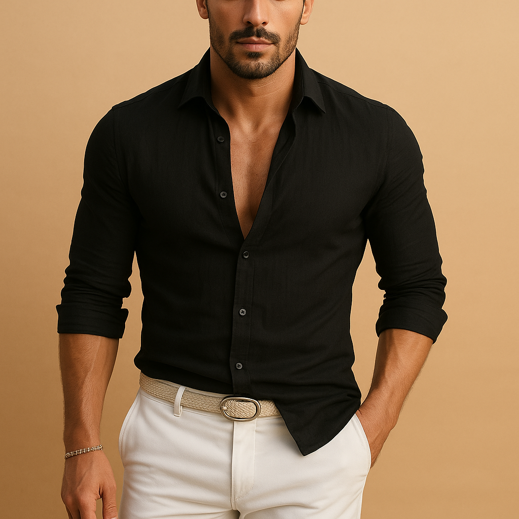 Shirt Men Lightweight Button-Down Fit Effortless Style
