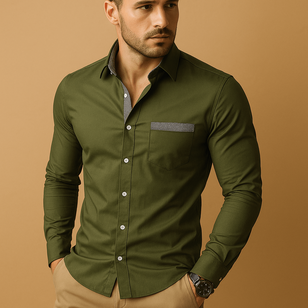 Shirt Men Slim Fit Construction with Form Fitting Profile Design - Hudson Harper - Men Shirt