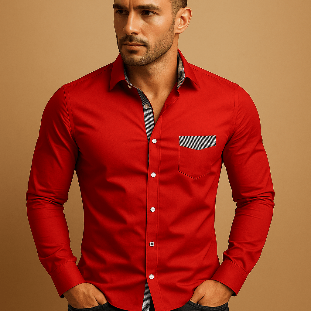 Shirt Men Slim Fit Construction with Form Fitting Profile Design - Hudson Harper - Men Shirt