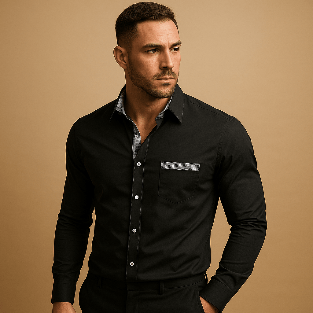 Shirt Men Slim Fit Construction with Form Fitting Profile Design - Hudson Harper - Men Shirt