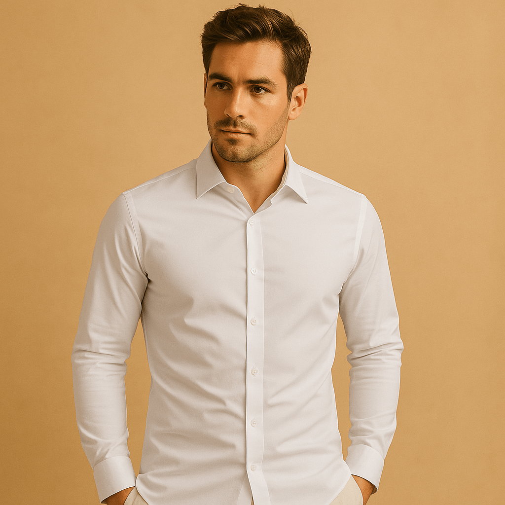 Shirt Men Slim Fit Turndown Collar Modern Style - Hudson Harper - Men Shirt