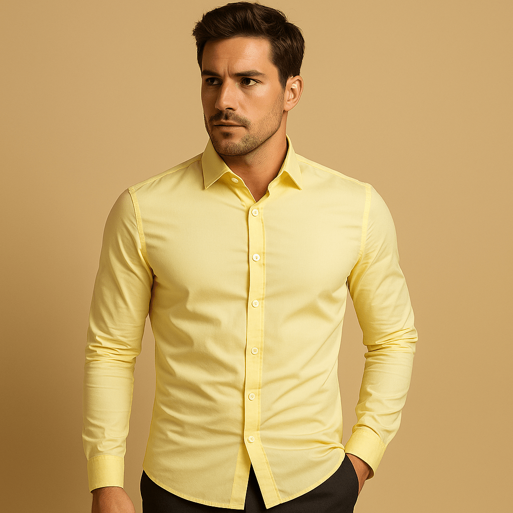 Shirt Men Slim Fit Turndown Collar Modern Style - Hudson Harper - Men Shirt