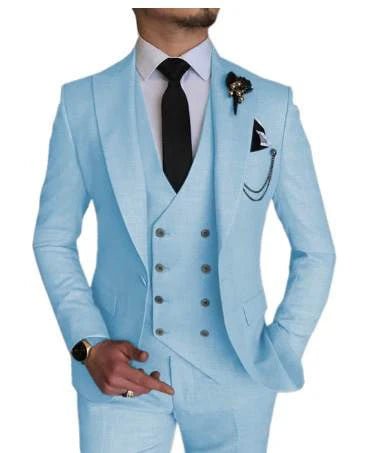 Suit Men Double Breasted Formal Fit Elegant Look - Hudson Harper - 3 Piece suits