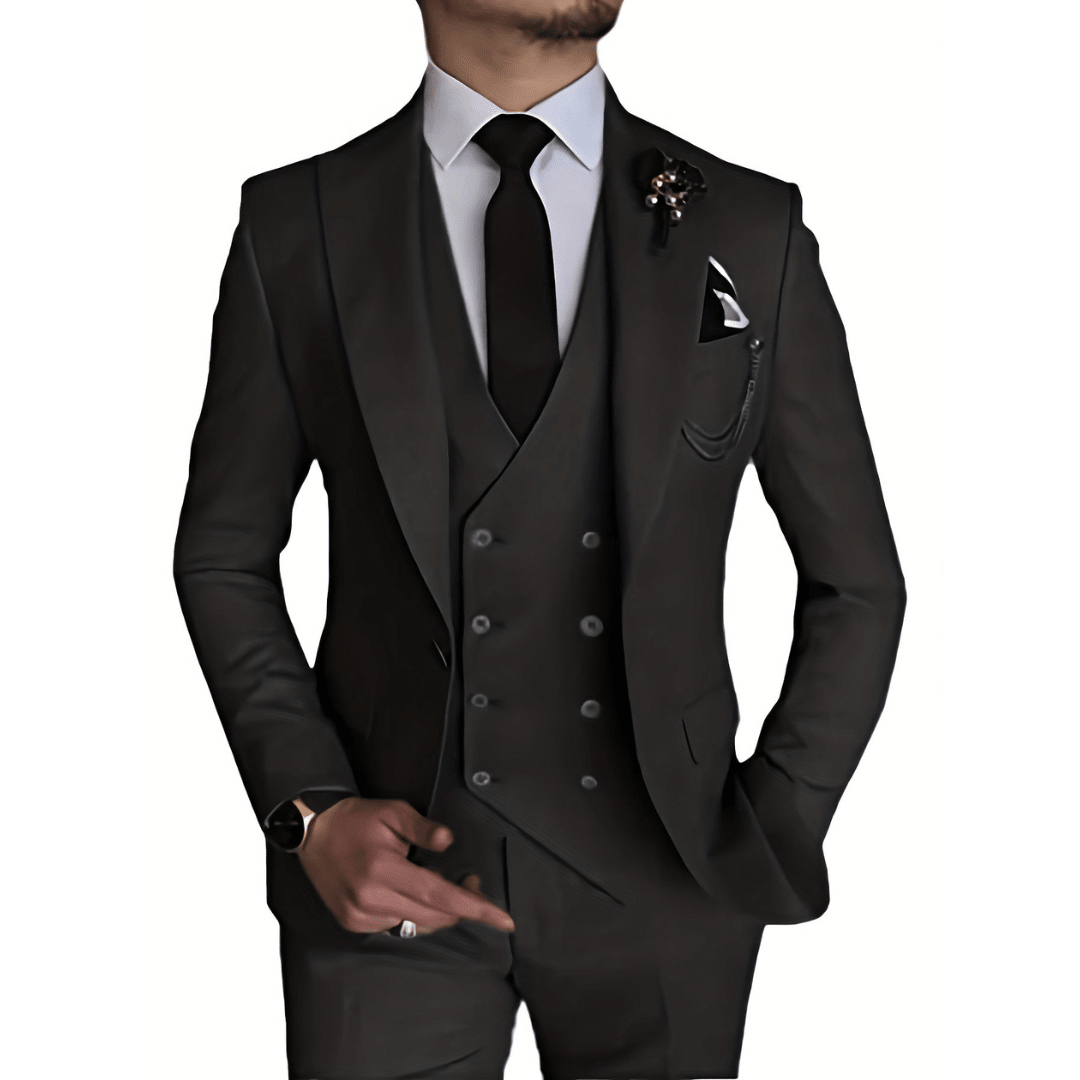 Suit Men Double Breasted Formal Fit Elegant Look - Hudson Harper - 3 Piece suits
