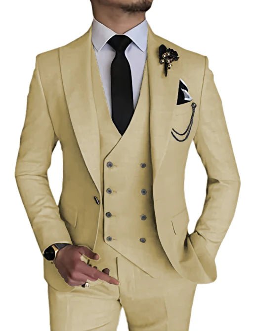 Suit Men Double Breasted Formal Fit Elegant Look - Hudson Harper - 3 Piece suits