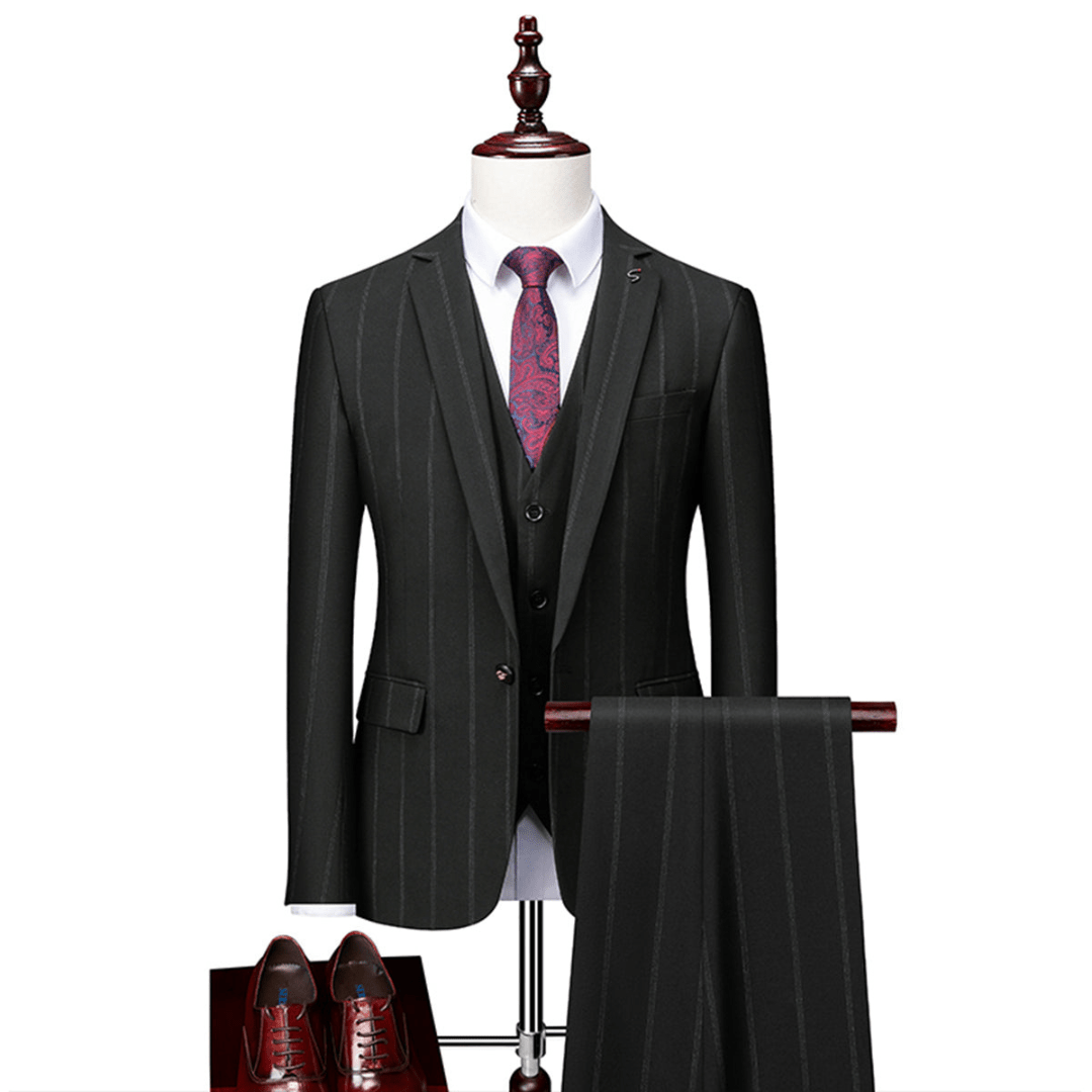 Suit Men Elegant Slim 3 Piece Formal Set - Hudson Harper - 3 Piece suits