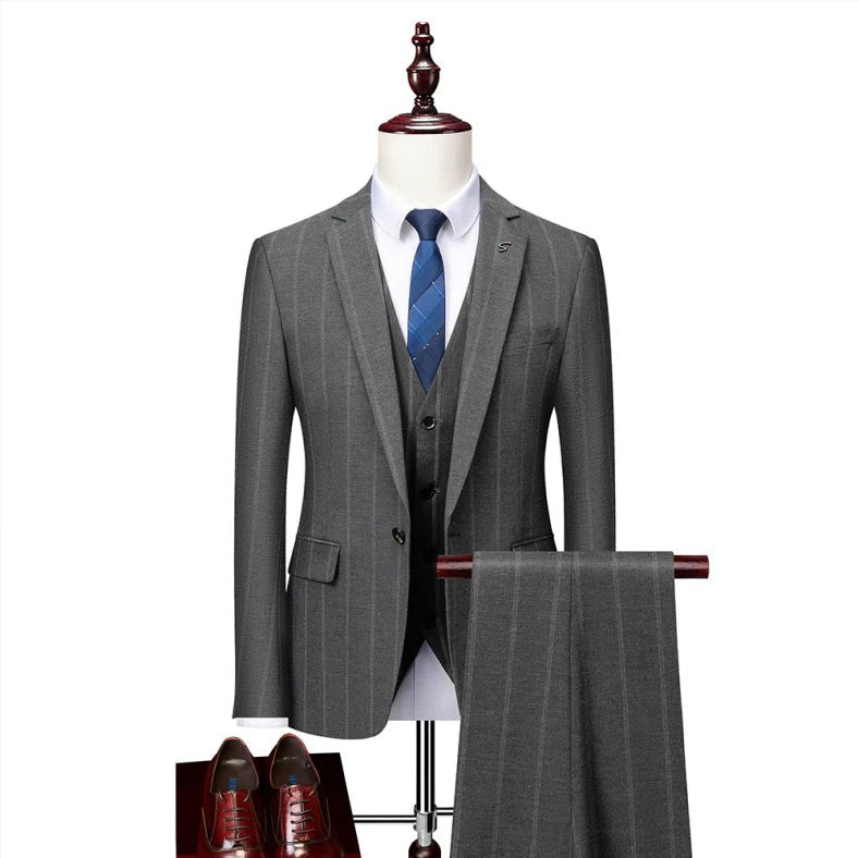 Suit Men Elegant Slim 3 Piece Formal Set - Hudson Harper - 3 Piece suits