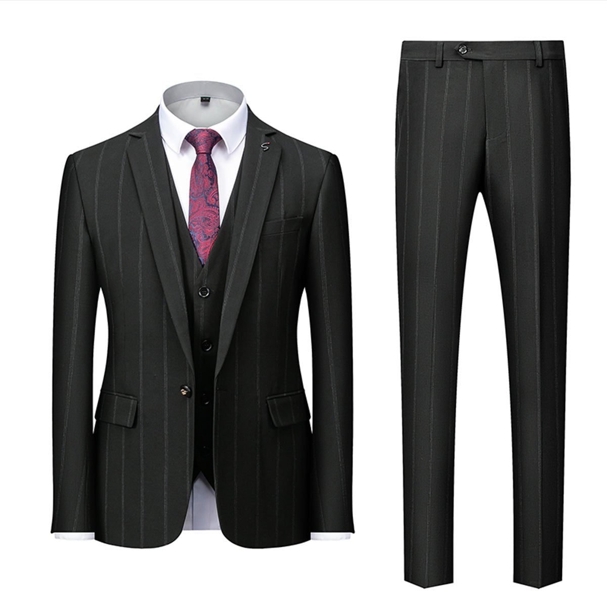 Suit Men Elegant Slim 3 Piece Formal Set - Hudson Harper - 3 Piece suits