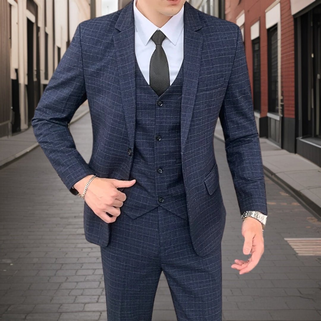 Suit Men Slim Fit Wedding Set Elegant Look - Hudson Harper - 3 Piece suits