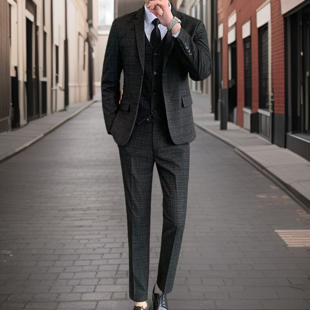 Suit Men Slim Fit Wedding Set Elegant Look - Hudson Harper - 3 Piece suits