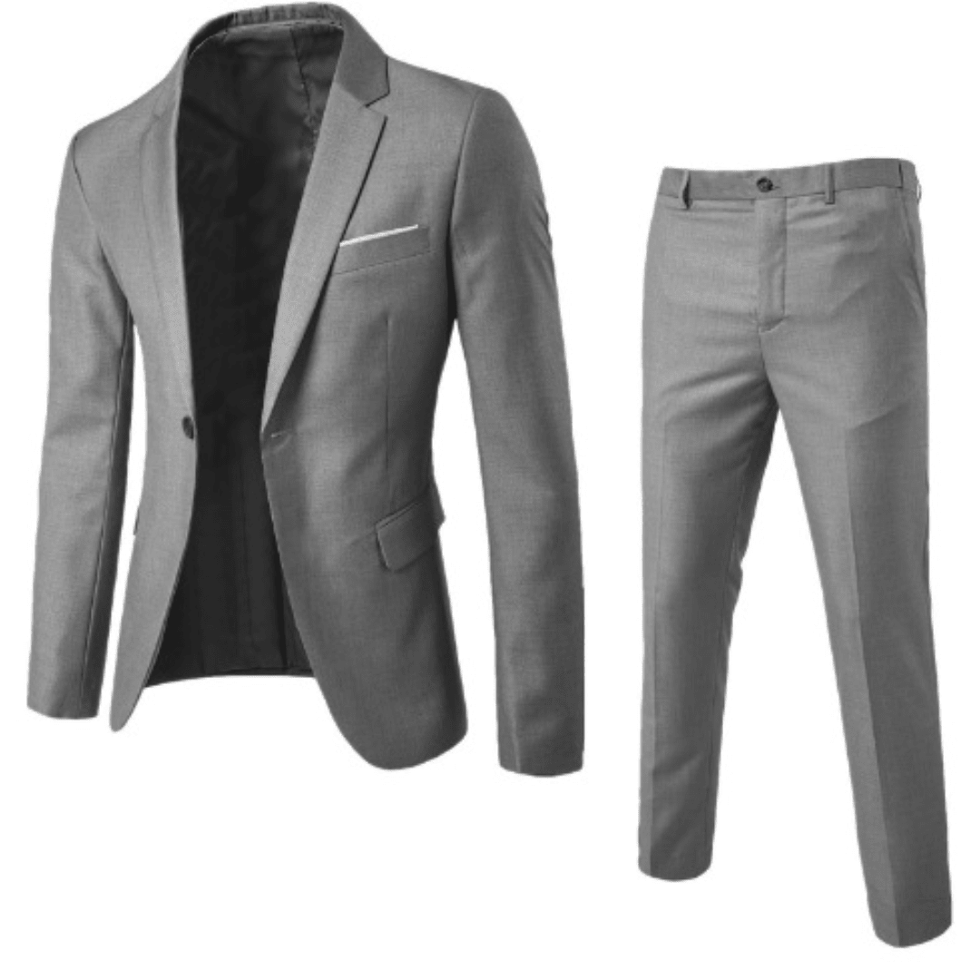 Suit Set Men Classic 2 Piece Wedding Guest Modern Fit - Hudson Harper - 2 Piece Suits