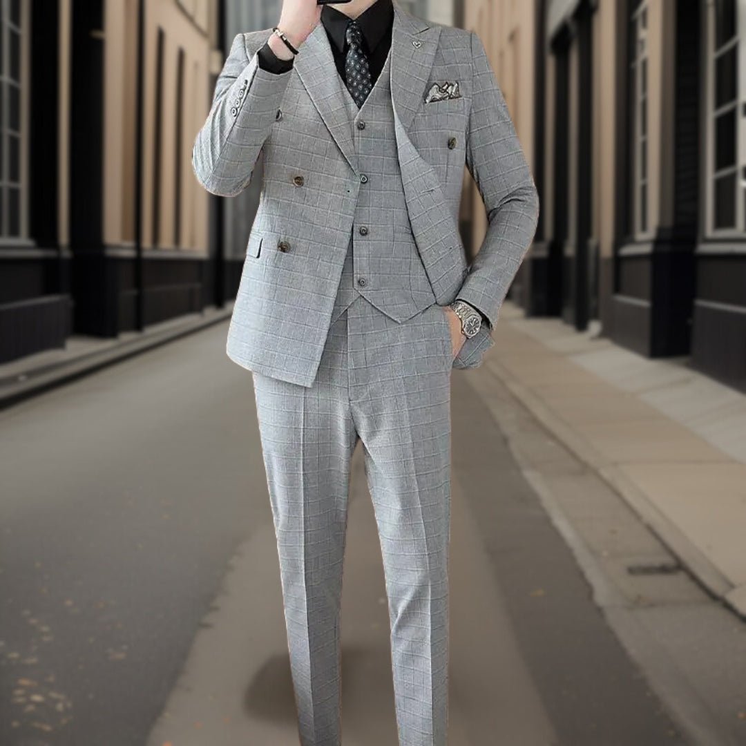 Suit Set Men Classic 3 Piece Fit Timeless Style - Hudson Harper - 3 Piece suits