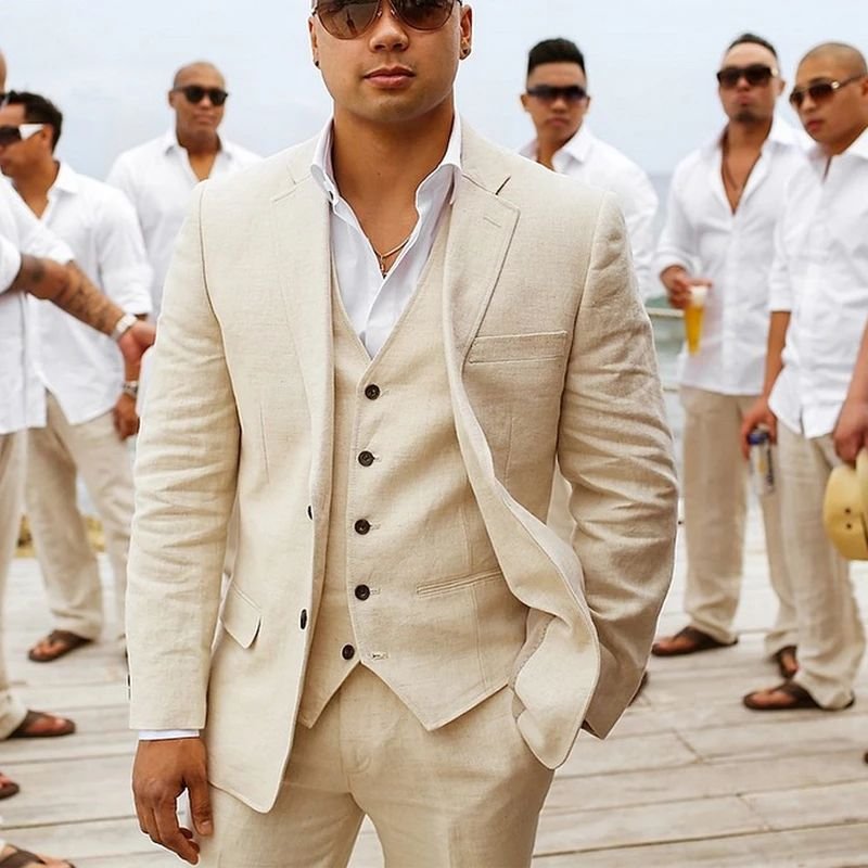 Suit Set Men Lightweight Summer Fit Breezy Style - Hudson Harper - 3 Piece suits