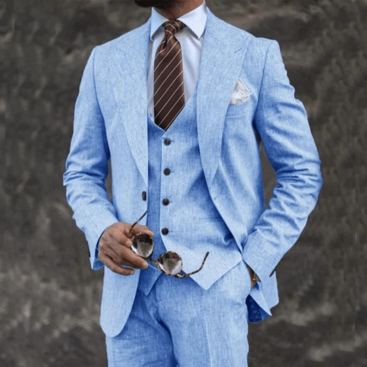 Suit Set Men Lightweight Tailored Fit Formal Style - Hudson Harper - 3 Piece suits
