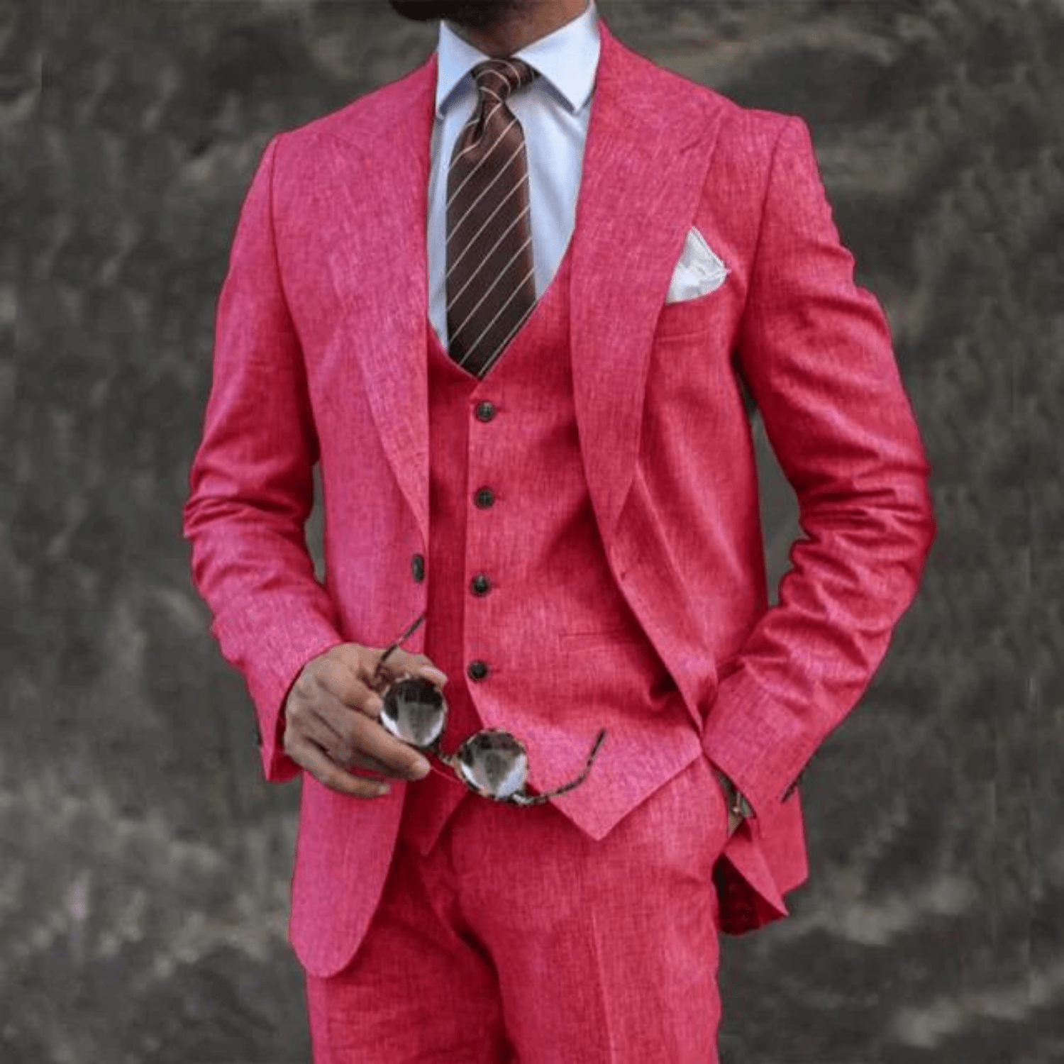 Suit Set Men Lightweight Tailored Fit Formal Style - Hudson Harper - 3 Piece suits