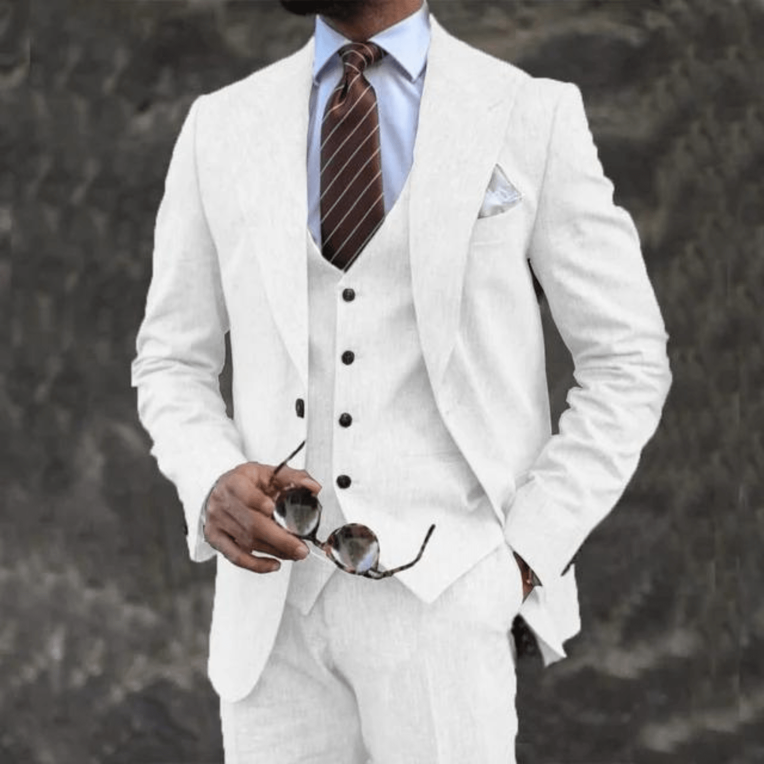 Suit Set Men Lightweight Tailored Fit Formal Style - Hudson Harper - 3 Piece suits