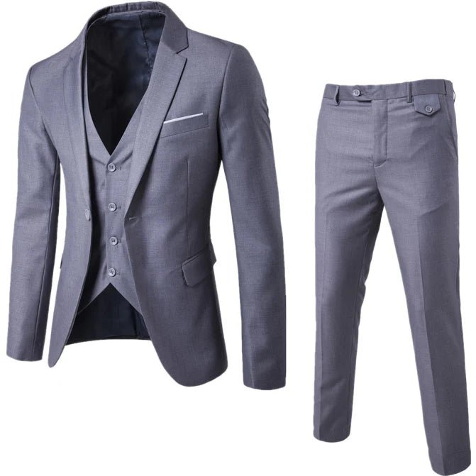 Suit Set Men Slim Fit Formal Wear Classic Look - Hudson Harper - 3 Piece suits