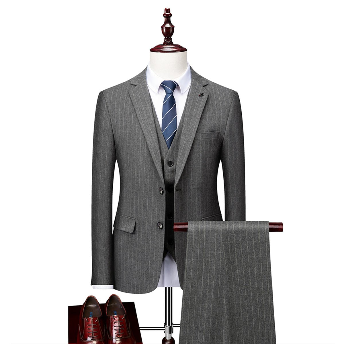 Suit Set Men Slim Fit Wedding Guest Formal Style - Hudson Harper - 3 Piece suits