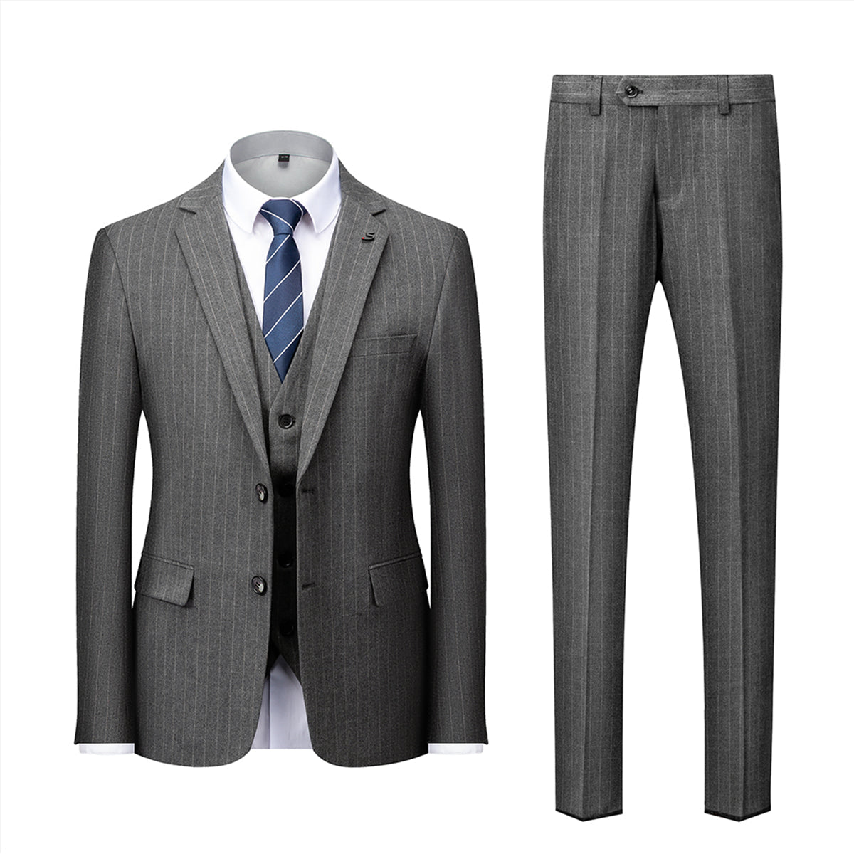 Suit Set Men Slim Fit Wedding Guest Formal Style - Hudson Harper - 3 Piece suits