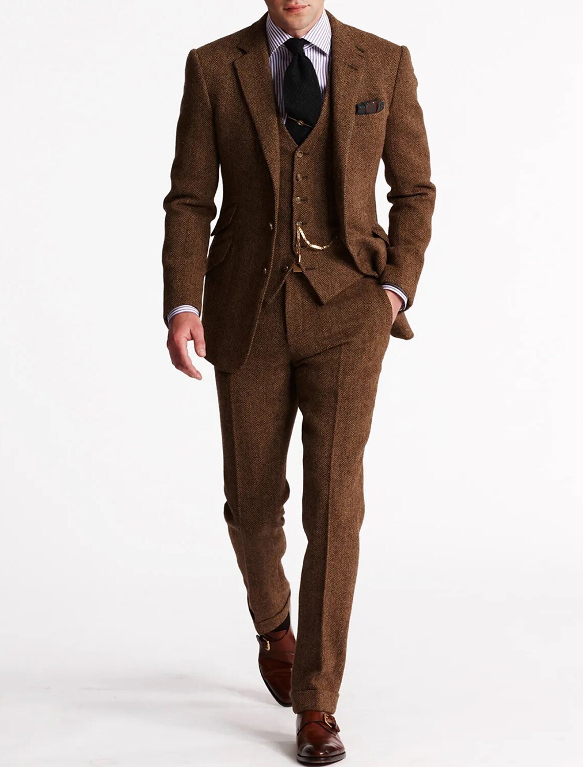 Suit Set Men Tailored Fit Elegance Classic Appeal - Hudson Harper - 3 Piece suits