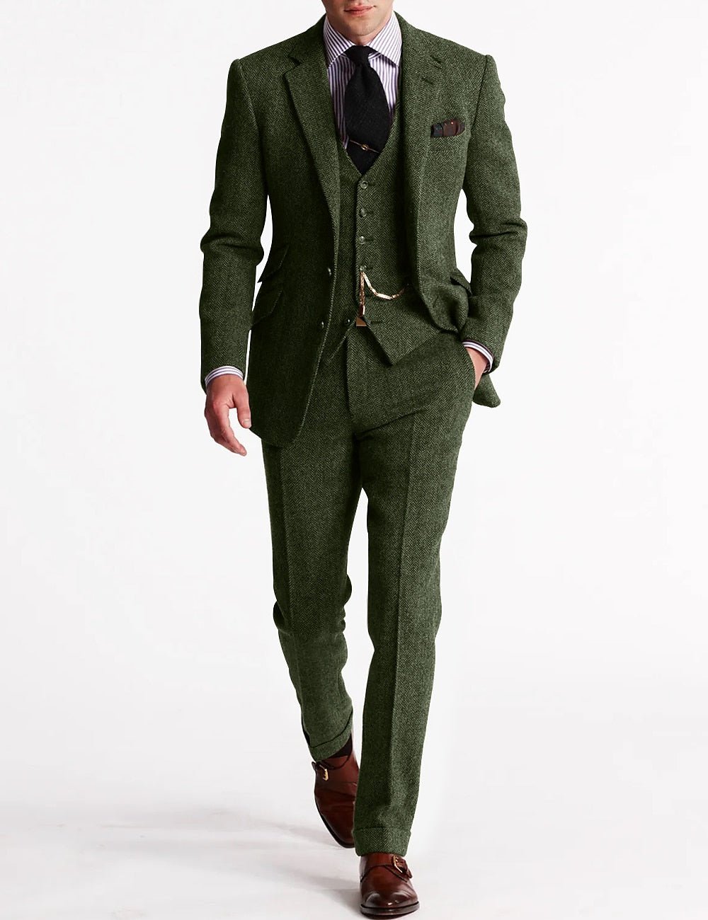 Suit Set Men Tailored Fit Elegance Classic Appeal - Hudson Harper - 3 Piece suits