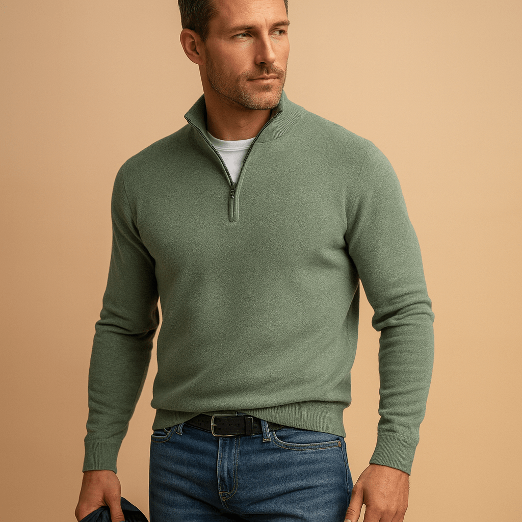 Sweater Men Comfortable Fit Front Zipper Closure for Daily Use - Hudson Harper - Men Sweaters