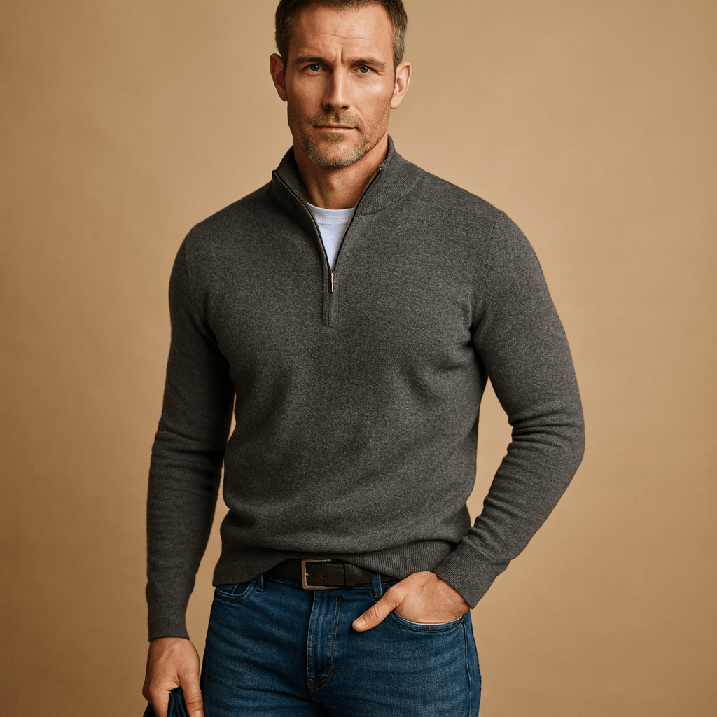Sweater Men Comfortable Fit Front Zipper Closure for Daily Use - Hudson Harper - Men Sweaters