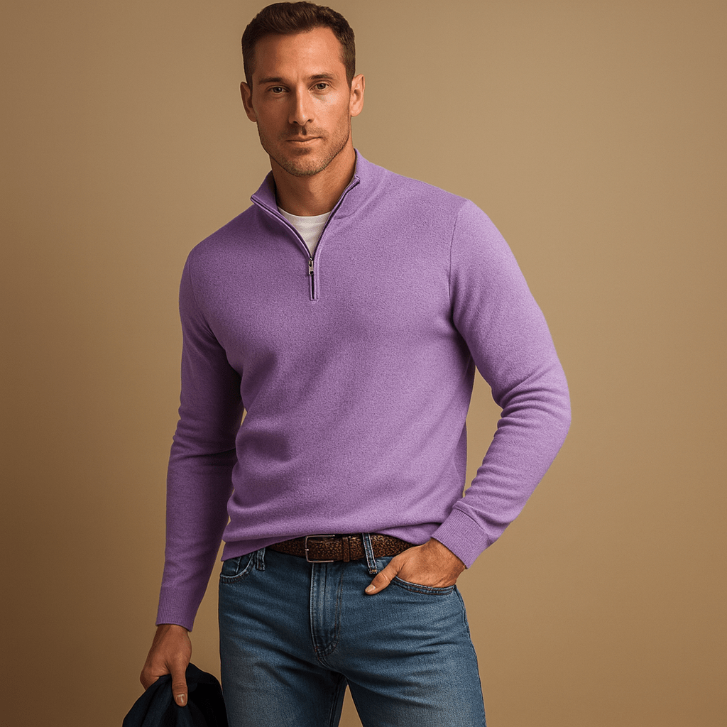 Sweater Men Comfortable Fit Front Zipper Closure for Daily Use - Hudson Harper - Men Sweaters