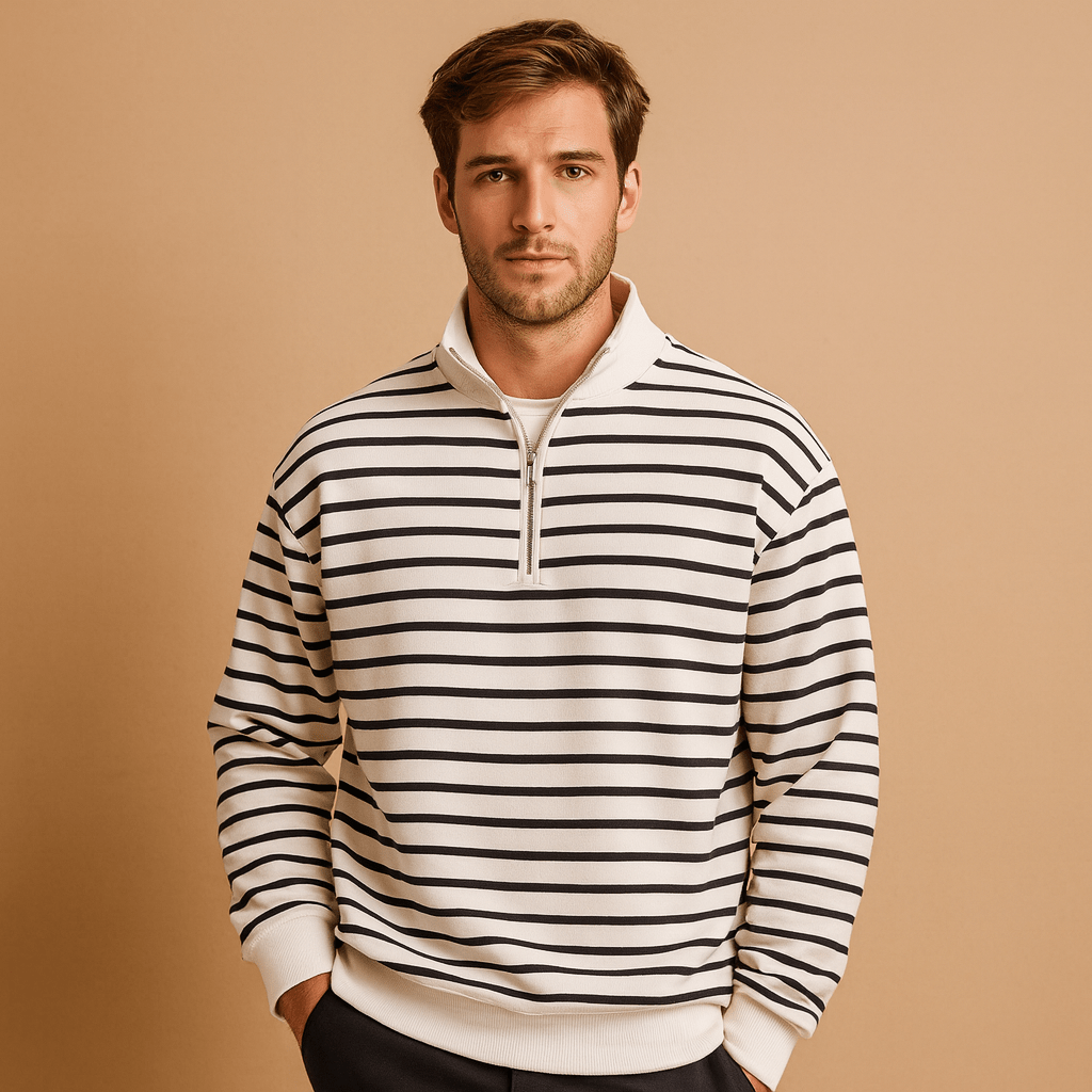 Sweater Men Half Zip Closure Design - Hudson Harper - Men Sweaters