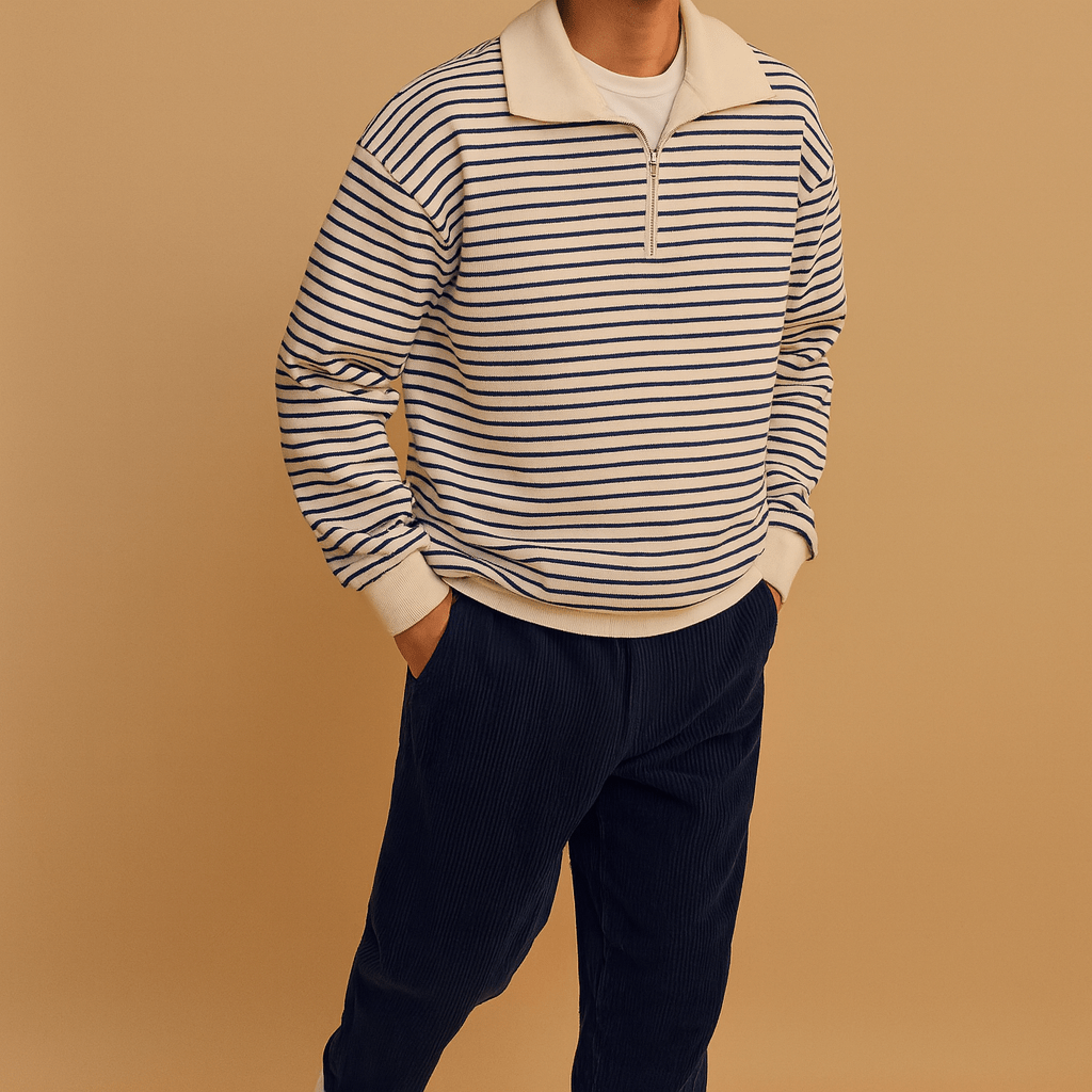 Sweater Men Half Zip Closure Design - Hudson Harper - Men Sweaters