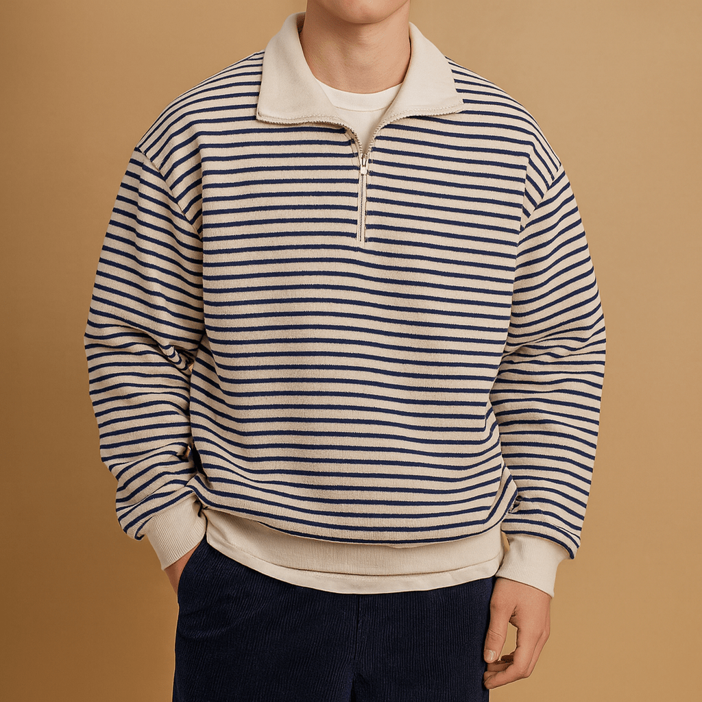 Sweater Men Half Zip Closure Design - Hudson Harper - Men Sweaters