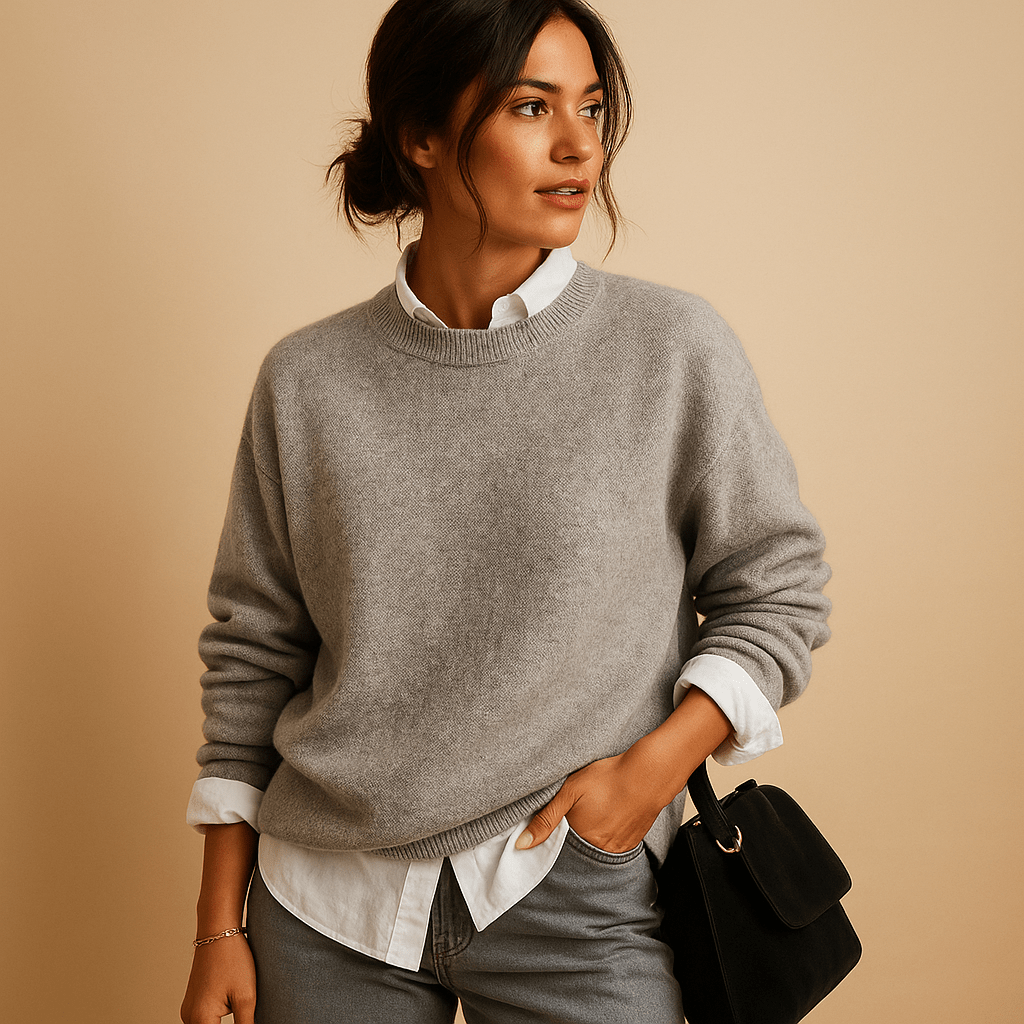 Sweater Women Elegant Comfortable Fit Minimalist Knit Finish Design - Hudson Harper - Women Sweaters